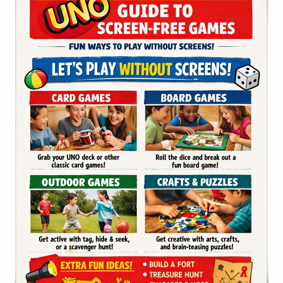 UNO Card Game Guide with Physical Activities and ScreenFree Play