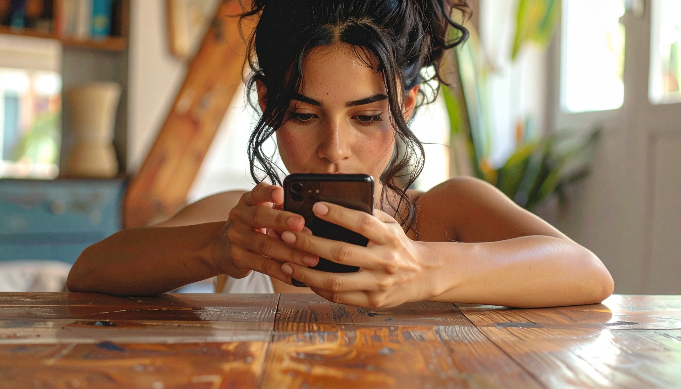 Firefly_Cinematic photograph of female hands repeatedly tapping a phone screen 825889